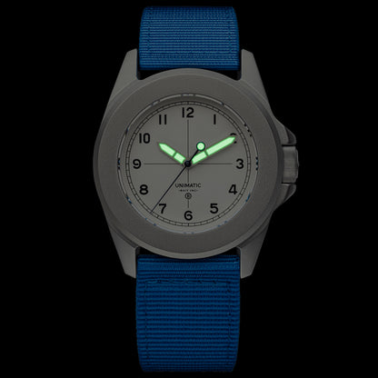Unimatic x BAIT U4 Military Watch - Limited Edition White of 100 (white / blue)