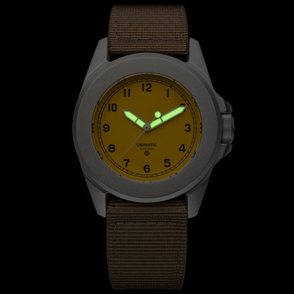 Unimatic x BAIT U4 Military Watch - Limited Edition Yellow of 50 (yellow / brown)