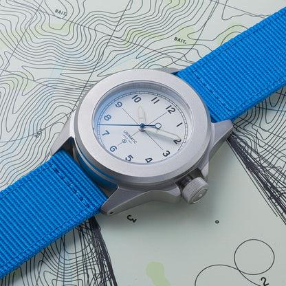 Unimatic x BAIT U4 Military Watch - Limited Edition White of 100 (white / blue)