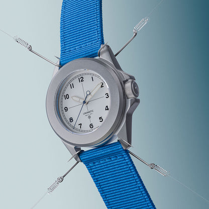 Unimatic x BAIT U4 Military Watch - Limited Edition White of 100 (white / blue)