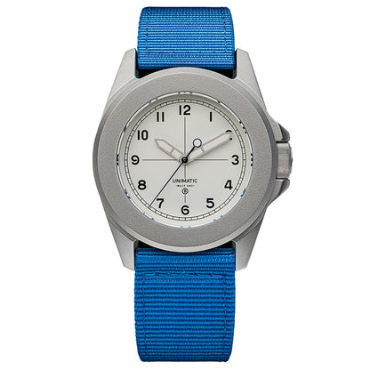 Unimatic x BAIT U4 Military Watch - Limited Edition White of 100 (white / blue)