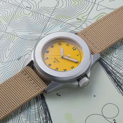 Unimatic x BAIT U4 Military Watch - Limited Edition Yellow of 50 (yellow / brown)