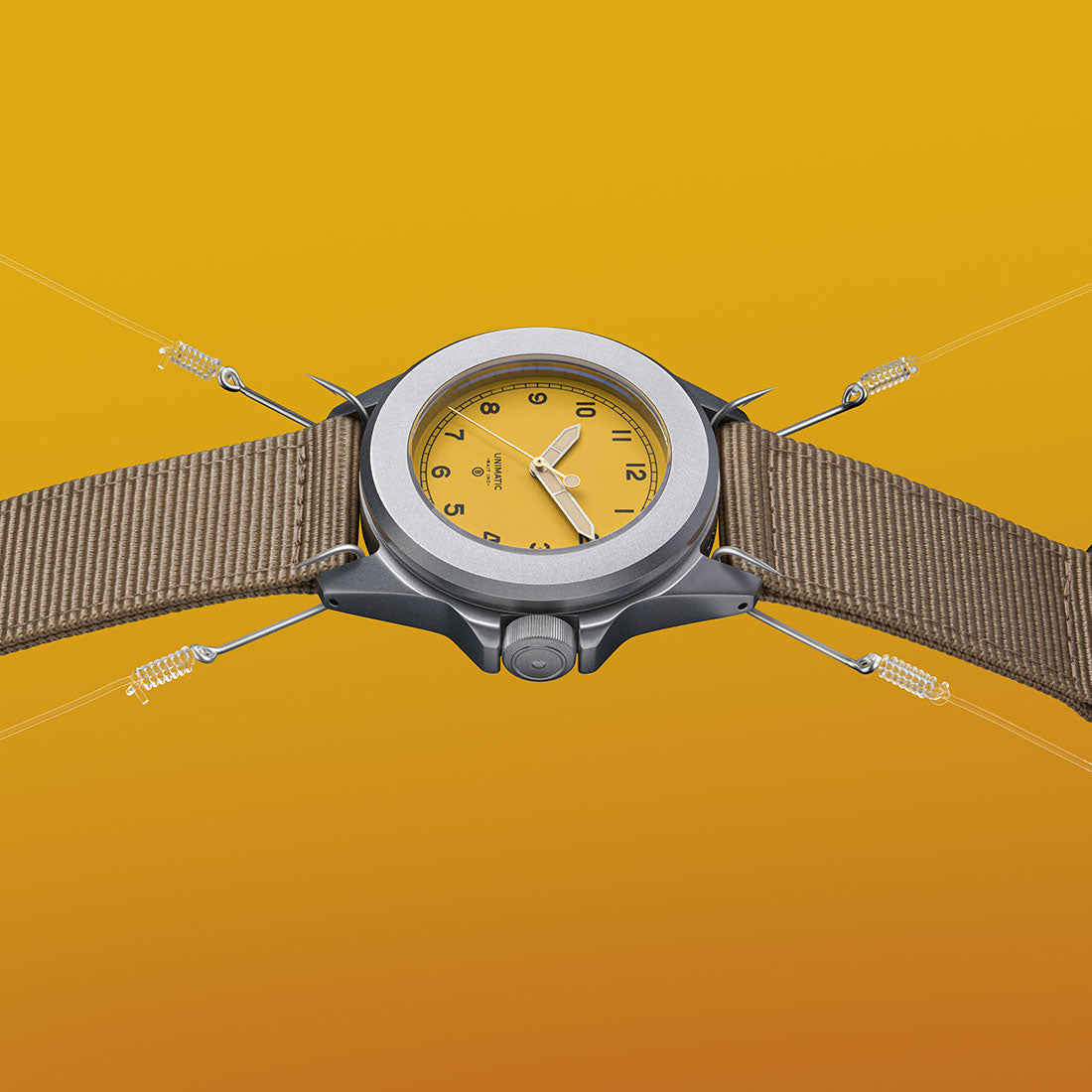 Unimatic x BAIT U4 Military Watch - Limited Edition Yellow of 50 (yellow / brown)