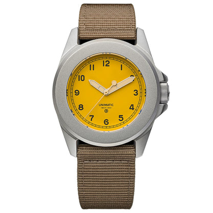 Unimatic x BAIT U4 Military Watch - Limited Edition Yellow of 50 (yellow / brown)